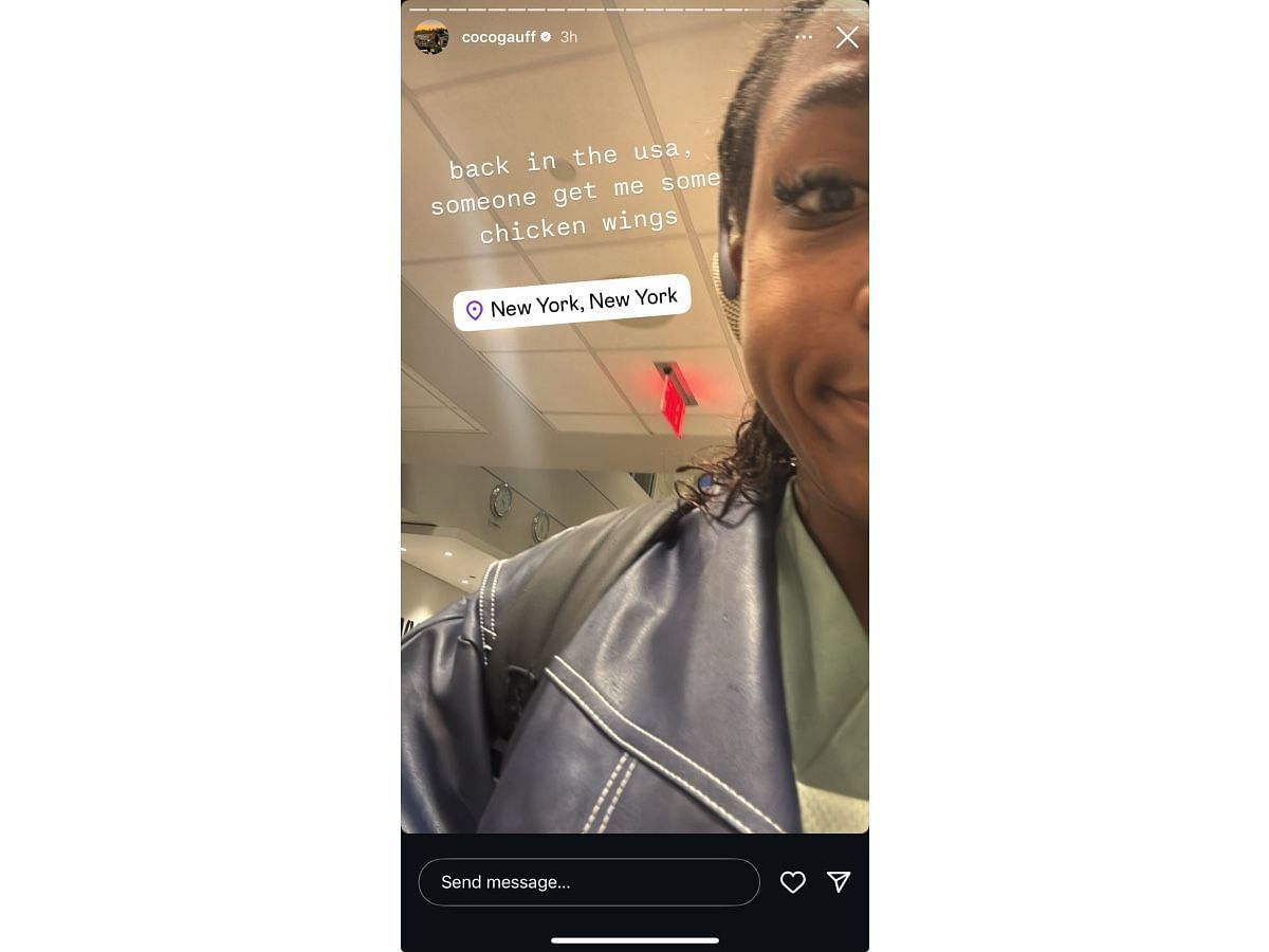 Gauff's Instagram story (@cocogauff)